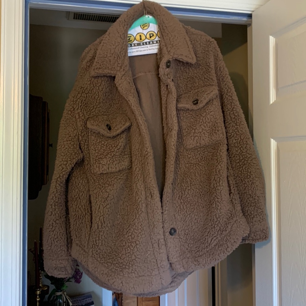 Teddy bear button down jacket